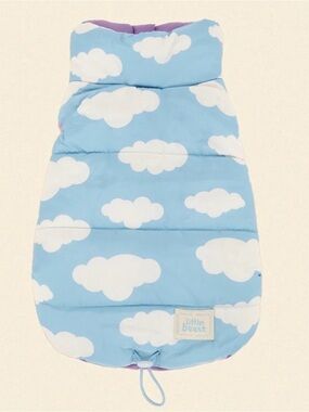 Little Beast Cloud-Print Light Blue Puffer Dog Vest